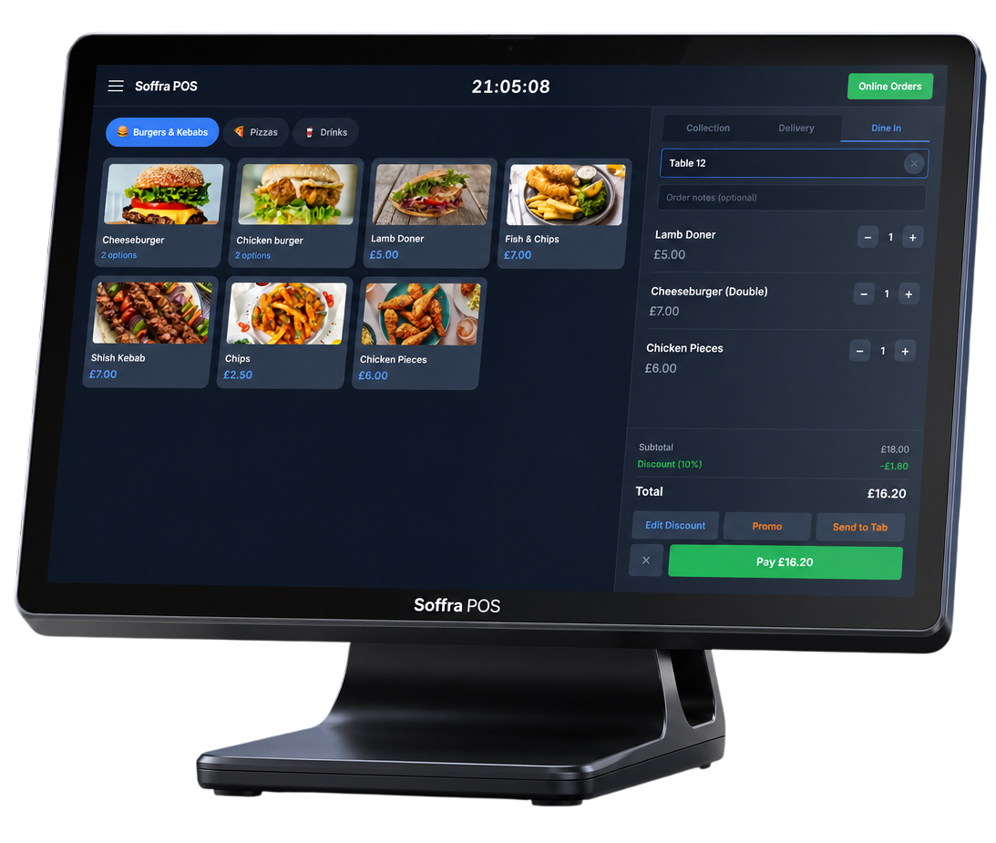 Soffra POS main screen