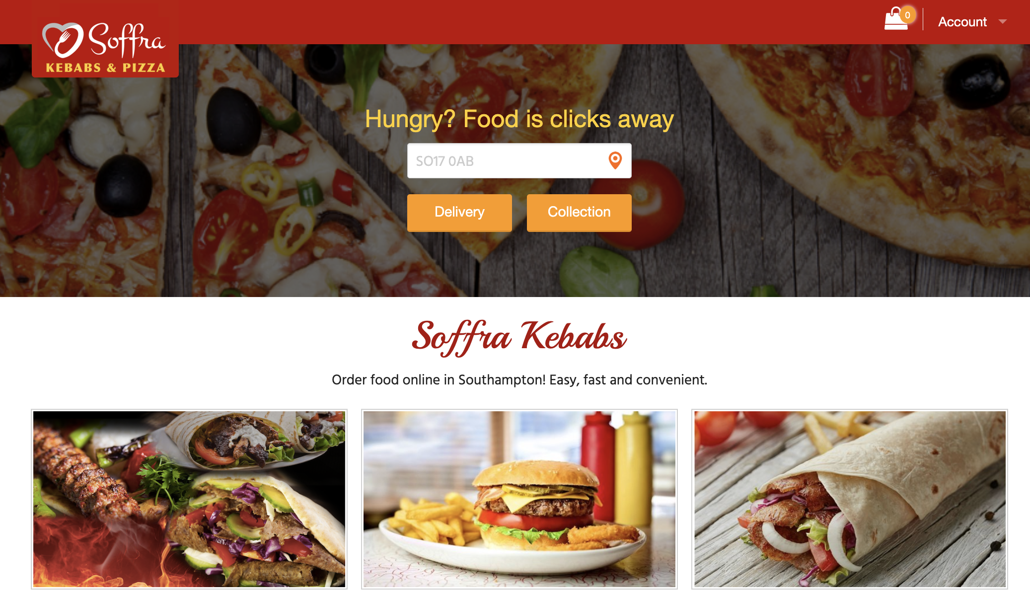 Online ordering website